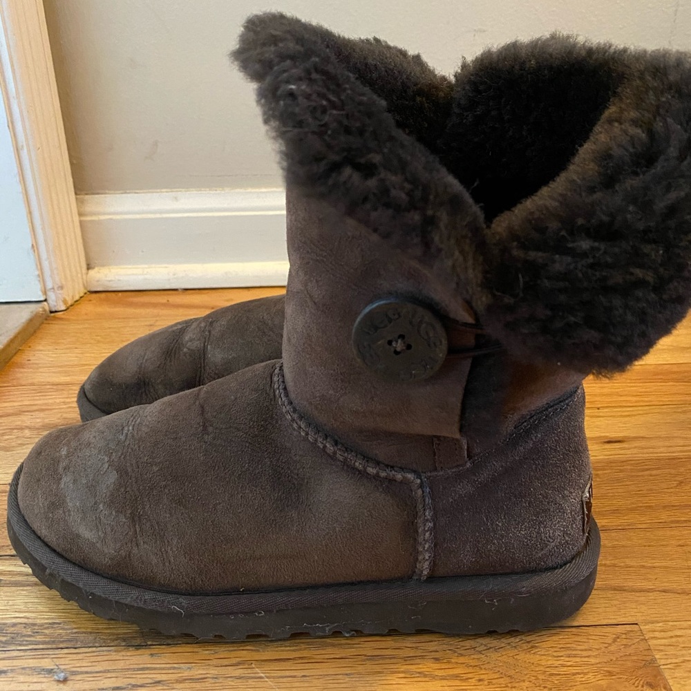 Bailey Button Ugg Boots Dark Brown - image 1